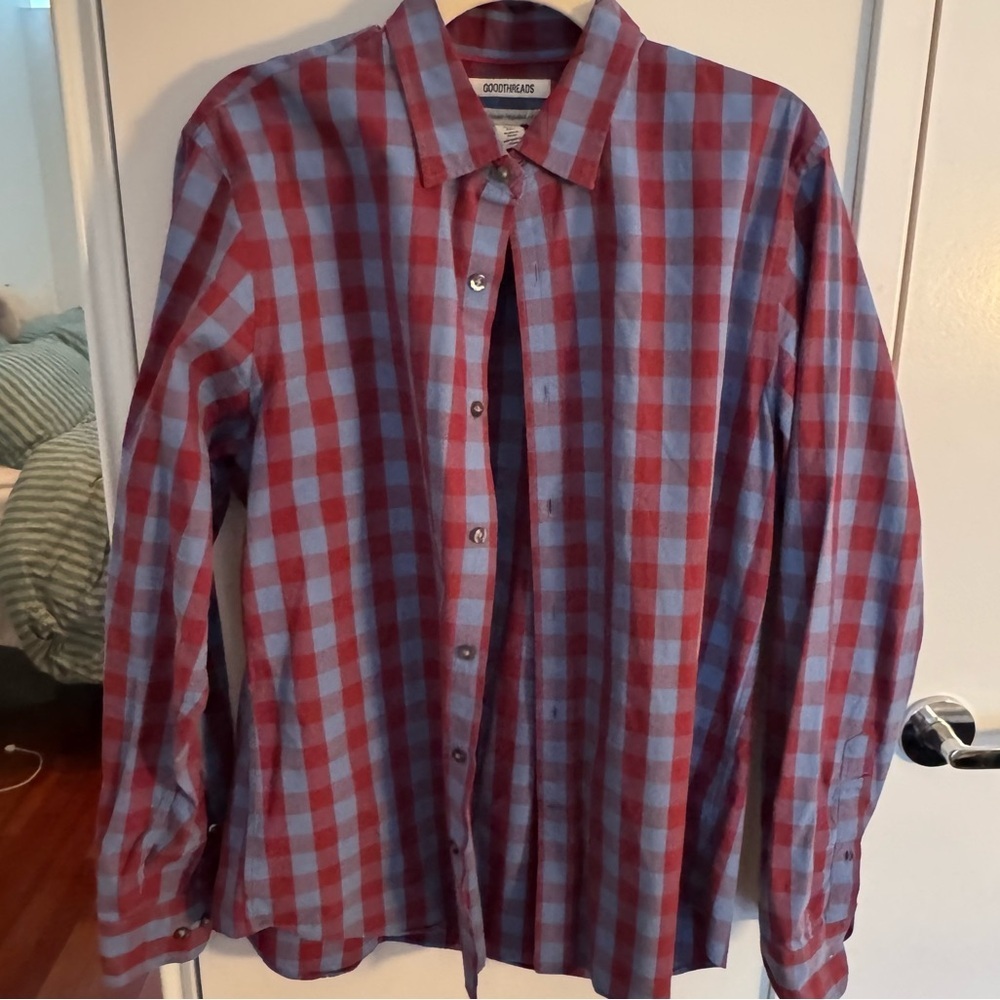 GOODTHREADS standard checkered plaid button down shirt